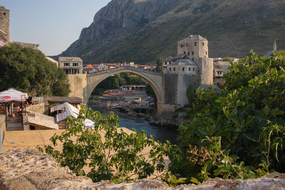 The Stari Most, also known as Mostar Bridge, is a rebuilt 16th-century Ottoman bridge in the city of Mostar with a tumultuous history. The bridge and the surrounding historic area are protected by UNESCO as an important cultural asset. 